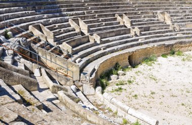 amfi tiyatroda. Lecce. Puglia. İtalya.
