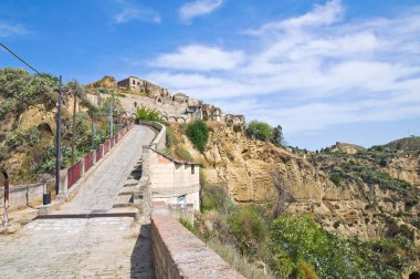 tursi panoramik manzaralı. Basilicata. İtalya.