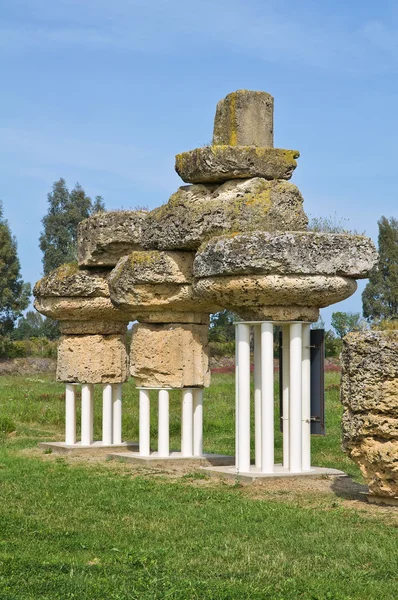 Arkeolojik park. Metaponto. Basilicata. İtalya. — Stok fotoğraf