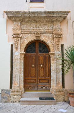 tarihi Saray. Presicce. Puglia. İtalya.