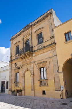 tarihi Saray. Presicce. Puglia. İtalya.