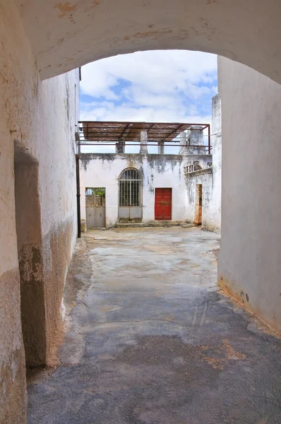 Uličky. Presicce. Puglia. Itálie. — Stock fotografie