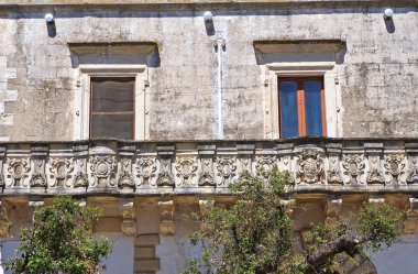 tarihi Saray. Palmariggi. Puglia. İtalya.