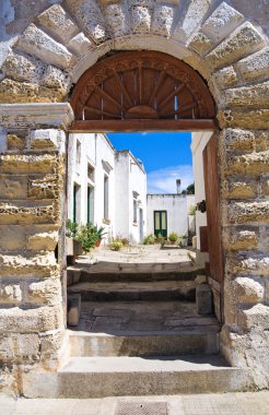tarihi Saray. Palmariggi. Puglia. İtalya.