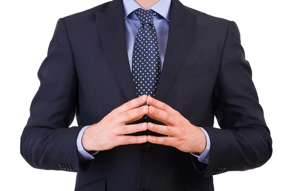 Businessman gesturing with both hands. — Stock Photo, Image