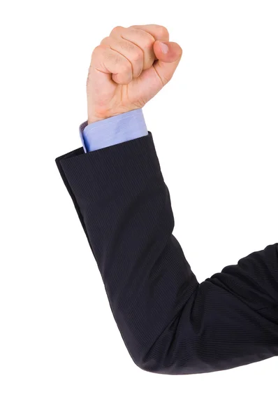 Businessman arm with clenched fist. — Stock Photo, Image