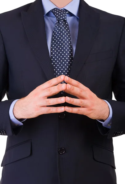 Businessman gesturing with both hands. — Stock Photo, Image