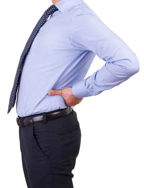 Businessman with aching back. — Stock Photo, Image