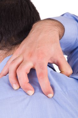 boyun ağrısı muzdarip işadamı.