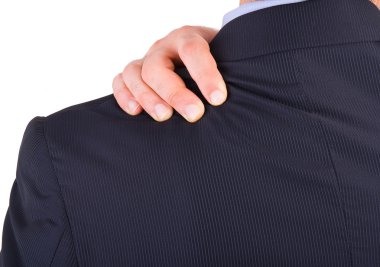 omuz ağrısı muzdarip işadamı.