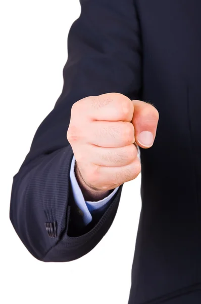 Businessman with clenched fist. — Stock Photo, Image