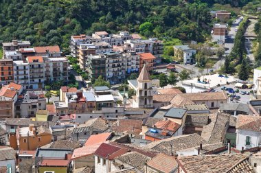 tursi panoramik manzaralı. Basilicata. İtalya.