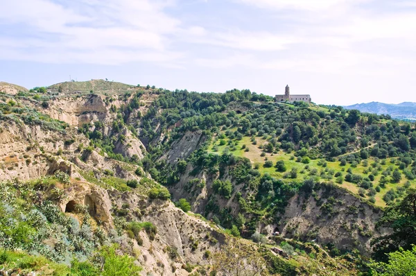 Panoramatický pohled na tursi. Basilicata. Itálie. — Stock fotografie