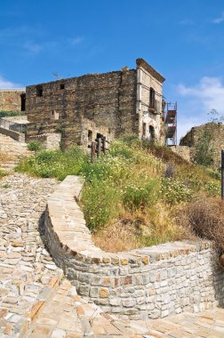 tursi panoramik manzaralı. Basilicata. İtalya.