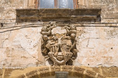 tarihi Saray. Mesagne. Puglia. İtalya.