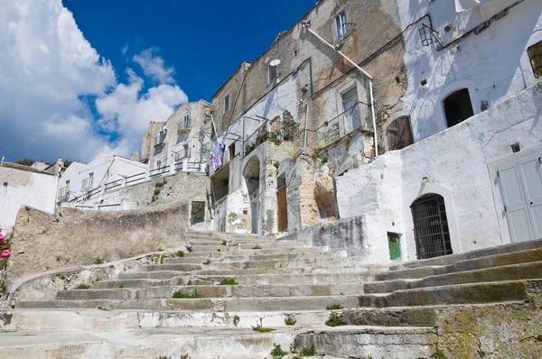 Alleyway. Monte Sant'Angelo. Puglia. Italy. — Stock Photo, Image