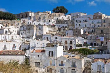 monte sant'angelo panoramik manzaralı. Puglia. İtalya.