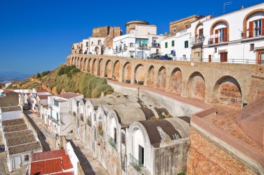 pisticci panoramik manzaralı. Basilicata. İtalya.