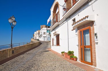 pisticci panoramik manzaralı. Basilicata. İtalya.