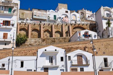 pisticci panoramik manzaralı. Basilicata. İtalya.
