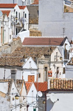 pisticci panoramik manzaralı. Basilicata. İtalya.