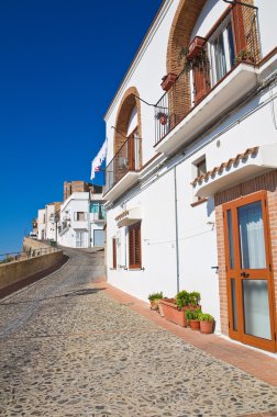 pisticci panoramik manzaralı. Basilicata. İtalya.