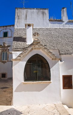 Adak aedicula del crocifisso talameo. Noci. Puglia. İtalya.