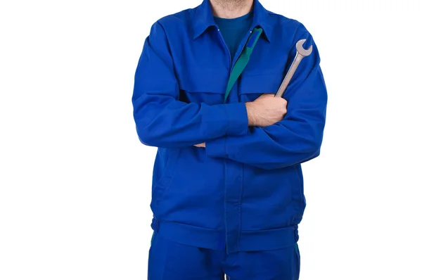 Blauwe kraag werknemer. — Stockfoto