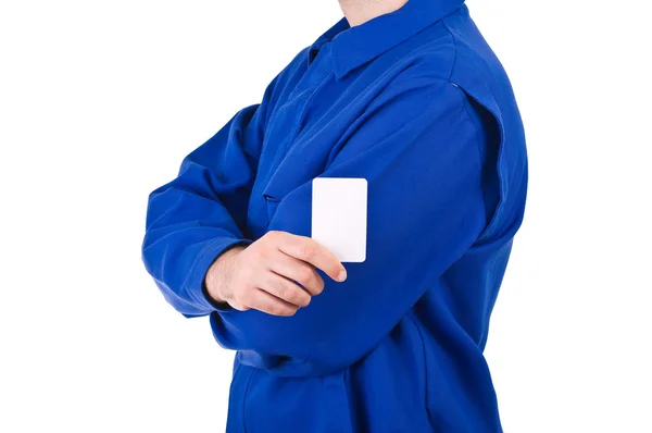 Modrý límeček pracovníků. — Stock fotografie