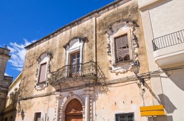 tarihi Saray. Presicce. Puglia. İtalya.