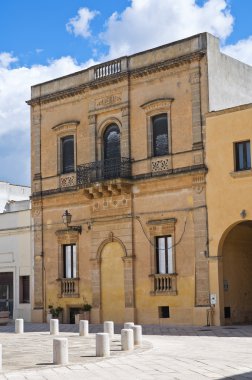 tarihi Saray. Presicce. Puglia. İtalya.