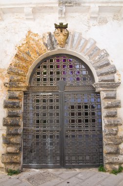 tarihi Saray. Presicce. Puglia. İtalya.