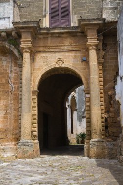 tarihi Saray. Ugento. Puglia. İtalya.