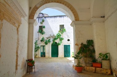 tarihi Saray. Specchia. Puglia. İtalya.