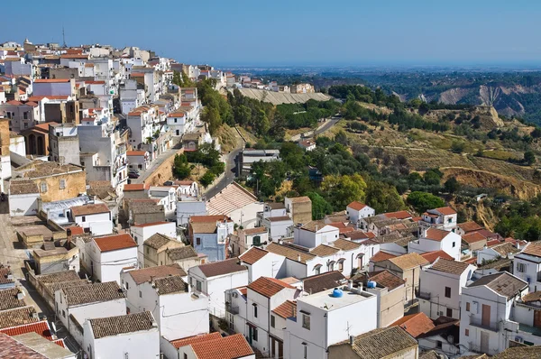 Pisticci panoramik manzaralı. Basilicata. İtalya. — Stok fotoğraf