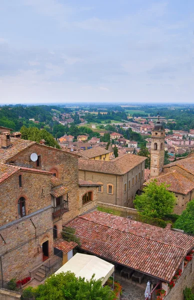 Panoramablick auf castell 'arquato. Emilia-Romagna. Italien. — Stockfoto