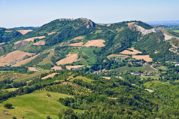Widok z zamku montebello. Emilia Romania. Włochy. — Zdjęcie stockowe