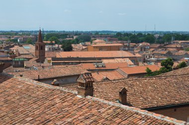 ferrara panoramik manzaralı. Emilia-Romagna. İtalya.