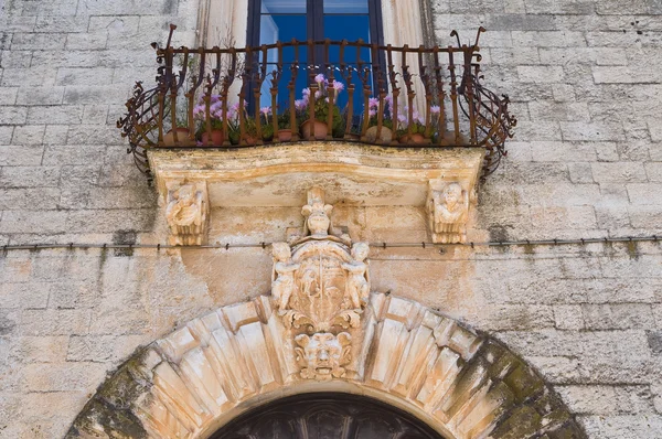 Pisanelli palác. Specchia. Puglia. Itálie. — Stock fotografie