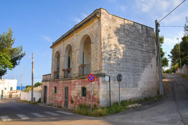 Tarihi evi. Santa maria di leuca. Puglia. İtalya. — Stok fotoğraf