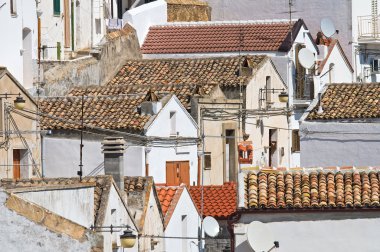 pisticci panoramik manzaralı. Basilicata. İtalya.