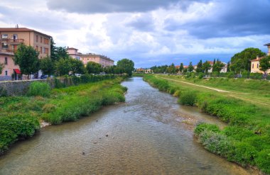 foligno panoramik manzaralı. Umbria. İtalya.