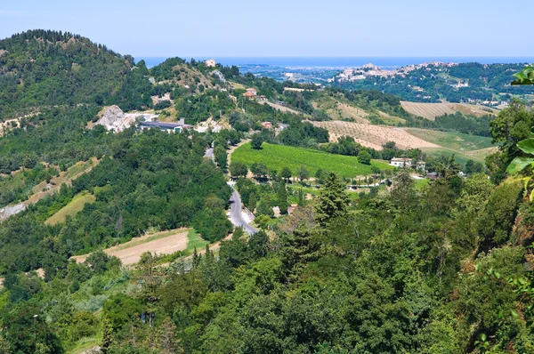 Blick vom Schloss von Montebello. emilia- romagna. Italien. — Stockfoto