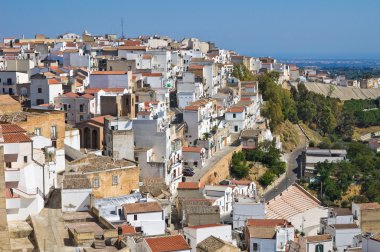 pisticci panoramik manzaralı. Basilicata. İtalya.