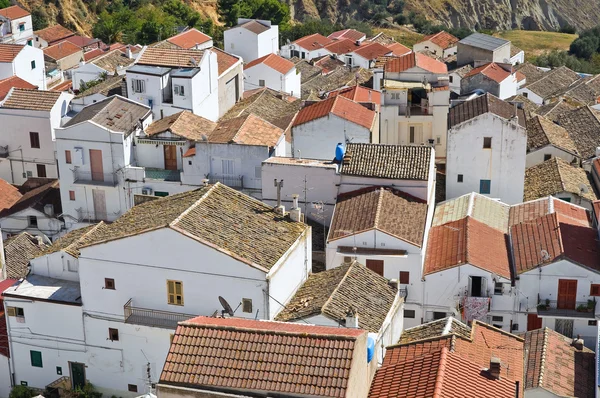 Panoramiczny widok pisticci. Basilicata. Włochy. — Zdjęcie stockowe