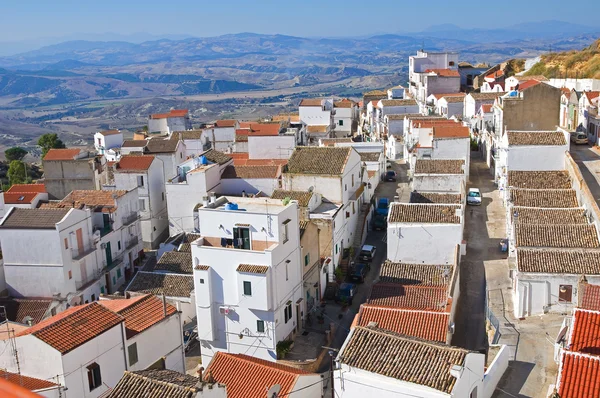 Panoramiczny widok pisticci. Basilicata. Włochy. — Zdjęcie stockowe