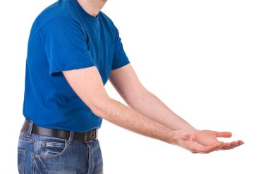 adam gösteren boş eller.