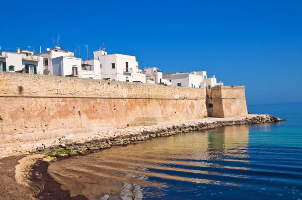 Müstahkem duvar. Monopoli. Puglia. İtalya. — Stok fotoğraf