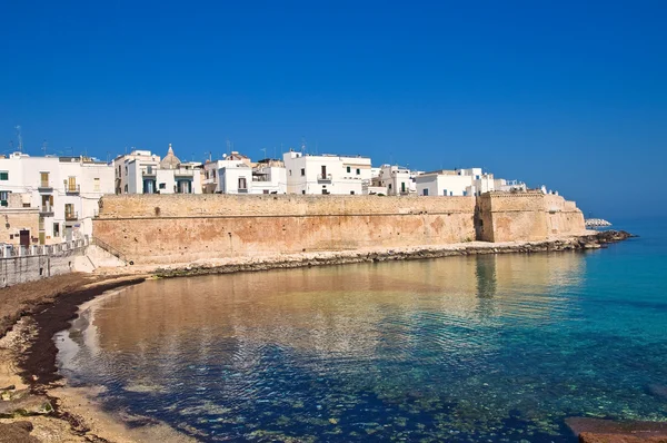 Mur obronny. monopoli. Puglia. Włochy. — Zdjęcie stockowe