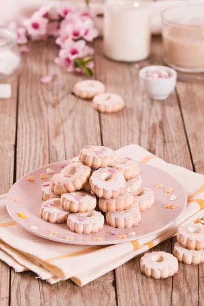 Galletas Canestrelli Con Azúcar Glaseado —  Fotos de Stock